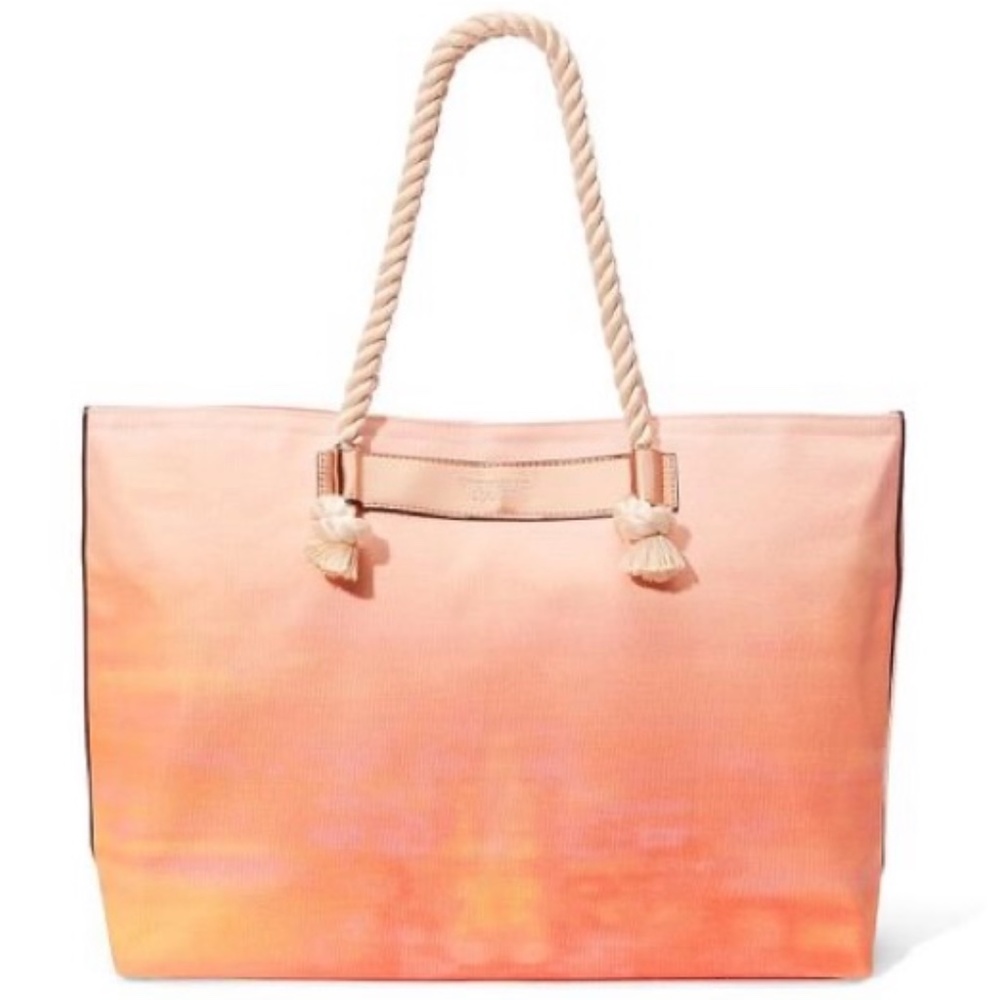 Victoria’s Secret Canvas Orange Sorbet Ombré Beach Bag